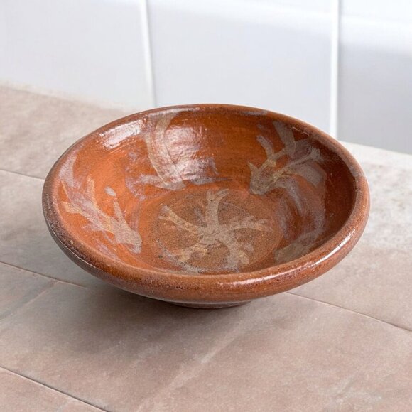 Vintage 10" cherie 82 Decorative Bowl - Heavy Earthenware Art Bowl, Signature - Picture 1 of 12